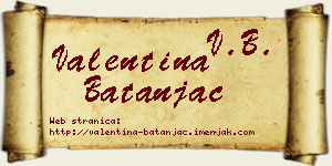 Valentina Batanjac vizit kartica